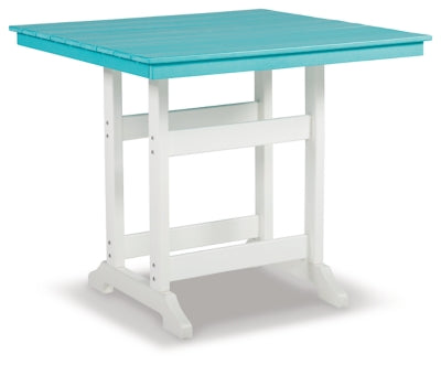 Ashley Eisely Turquoise White Outdoor Counter Height Dining Table