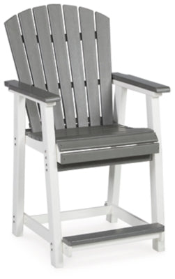 Ashley Transville Gray White Outdoor Counter Height Bar Stool (Set of 2)