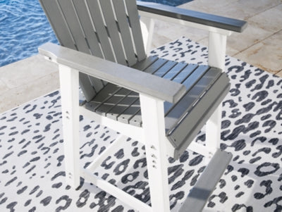 Ashley Transville Gray White Outdoor Counter Height Bar Stool (Set of 2)