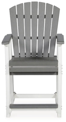 Ashley Transville Gray White Outdoor Counter Height Bar Stool (Set of 2)