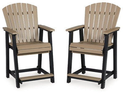 Ashley Fairen Trail Black Driftwood Outdoor Counter Height Bar Stool (Set of 2)