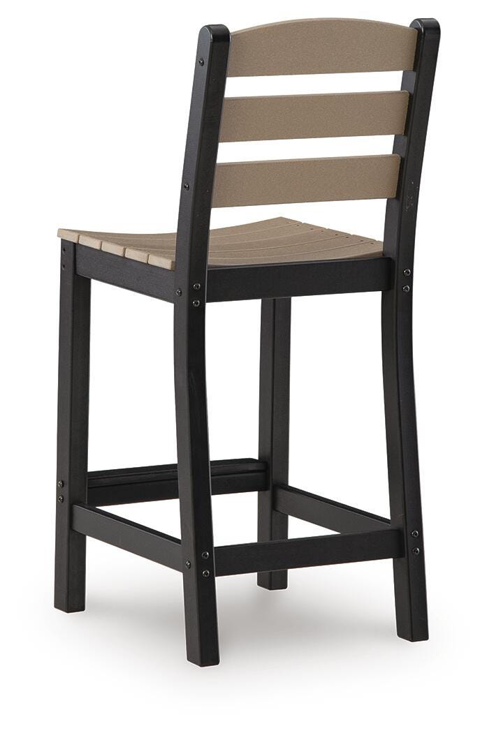 Ashley Moondance Black Beige Outdoor Counter Table and 2 Barstools (Set of 3)