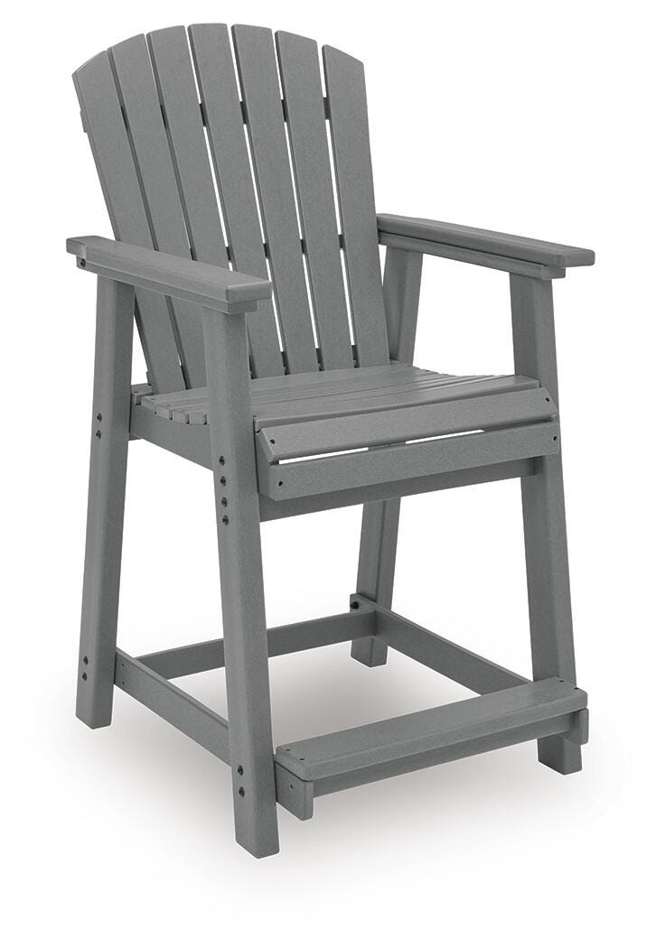 Ashley Ross Cove Dark Gray Outdoor Counter Height Bar Stool (Set of 2)