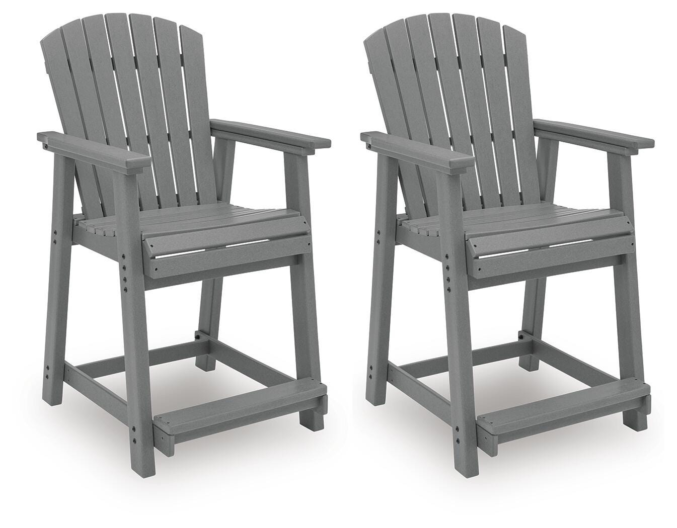 Ashley Ross Cove Dark Gray Outdoor Counter Height Bar Stool (Set of 2)