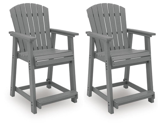 Ashley Ross Cove Dark Gray Outdoor Counter Height Bar Stool (Set of 2)