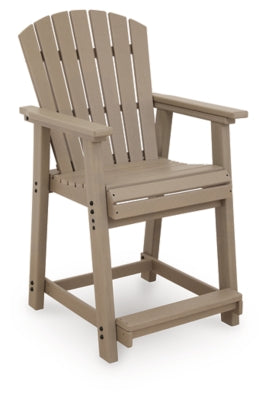 Ashley Sandy Dune Medium Brown Outdoor Counter Height Bar Stool (Set of 2)