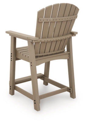 Ashley Sandy Dune Medium Brown Outdoor Counter Height Bar Stool (Set of 2)