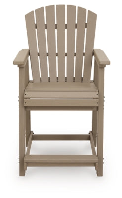 Ashley Sandy Dune Medium Brown Outdoor Counter Height Bar Stool (Set of 2)
