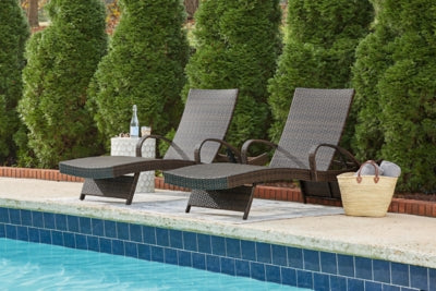Ashley Kantana Brown Chaise Lounge (set of 2) (Set of 2)