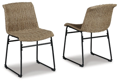 Ashley Amaris Brown Black Outdoor Dining Chair (Set of 2)