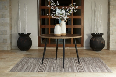 Ashley Amaris Brown Black Outdoor Dining Table