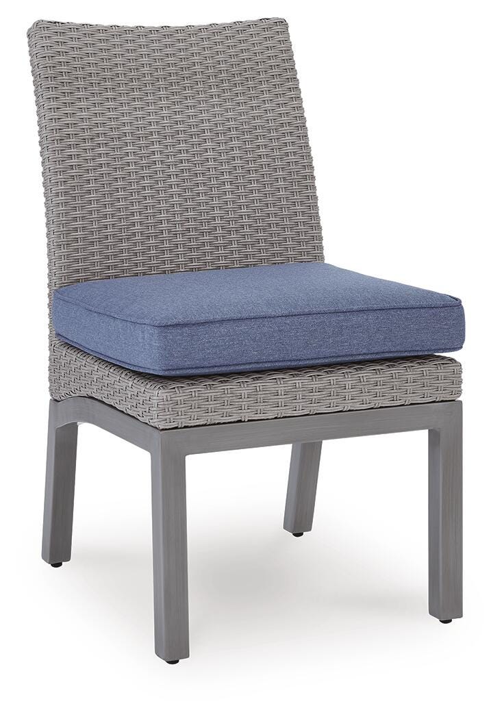 Ashley Dillon Beach Blue Gray Outdoor Side Chair with Cushion (Set of 2)