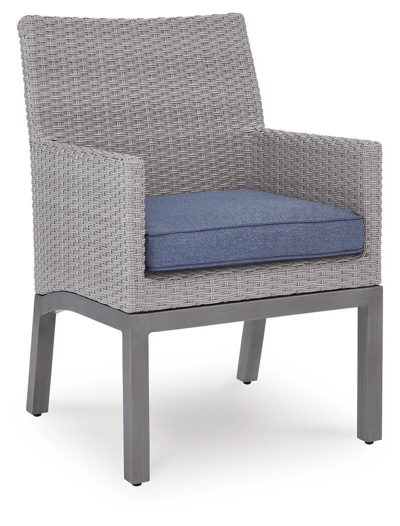 Ashley Dillon Beach Blue Gray Outdoor Arm Chair with Cushion (Set of 2)