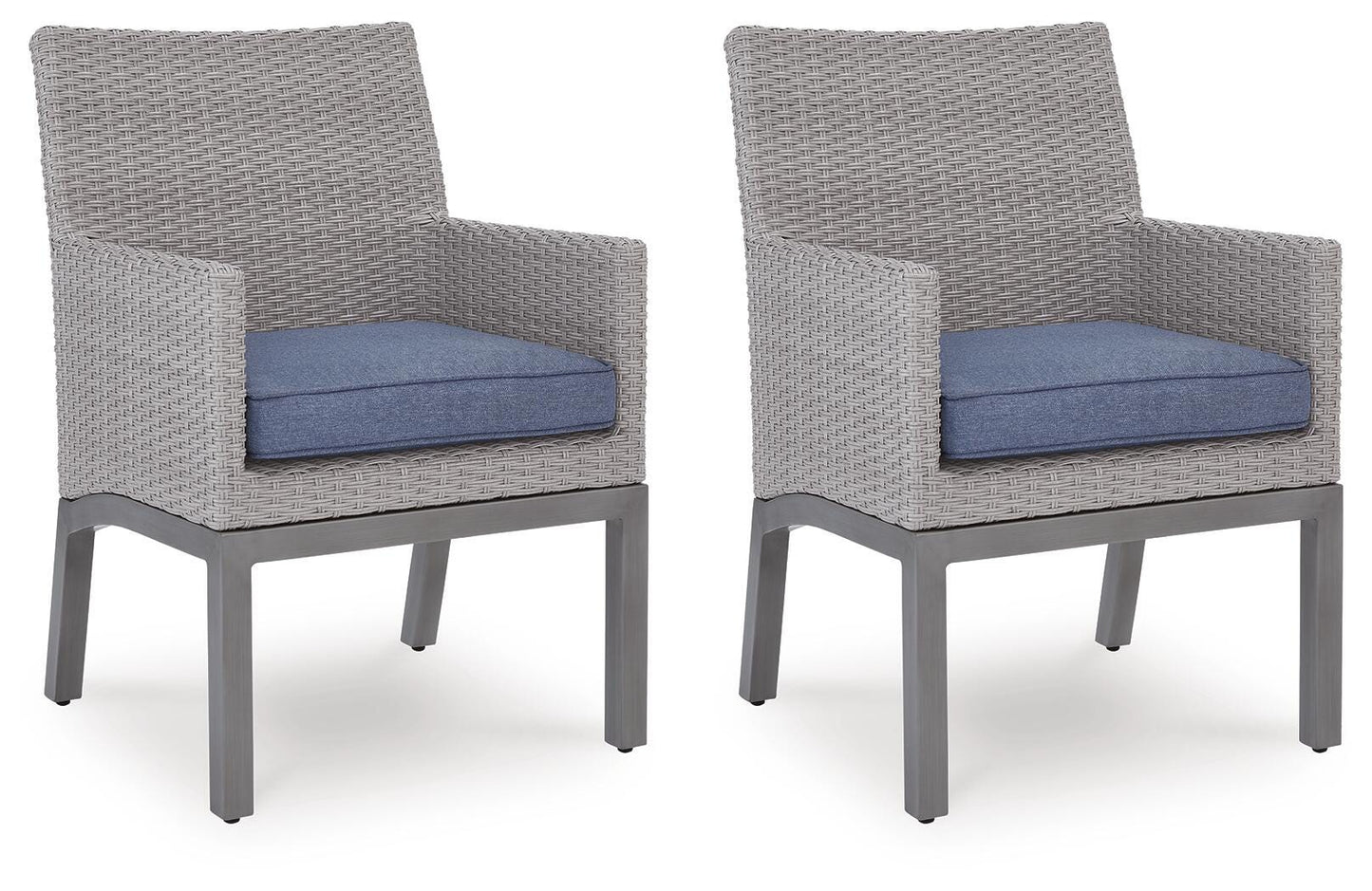 Ashley Dillon Beach Blue Gray Outdoor Arm Chair with Cushion (Set of 2)