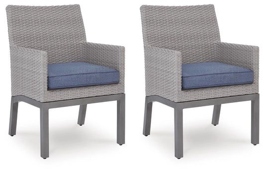 Ashley Dillon Beach Blue Gray Outdoor Arm Chair with Cushion (Set of 2)