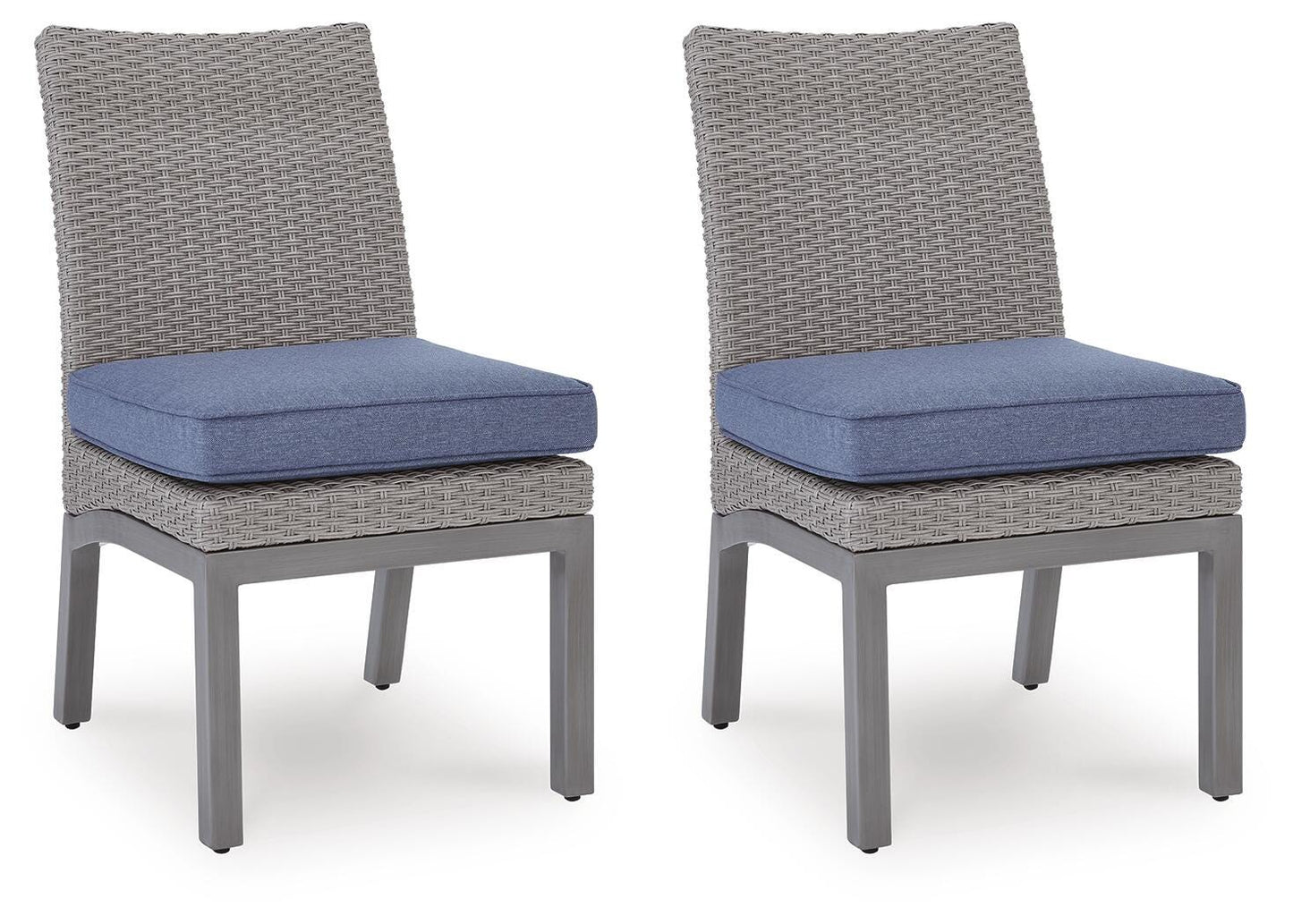 Ashley Dillon Beach Blue Gray Outdoor Side Chair with Cushion (Set of 2)