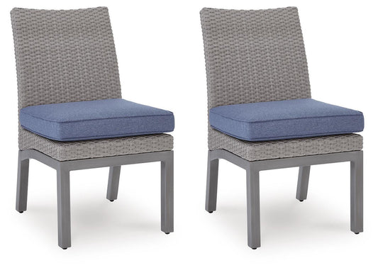 Ashley Dillon Beach Blue Gray Outdoor Side Chair with Cushion (Set of 2)