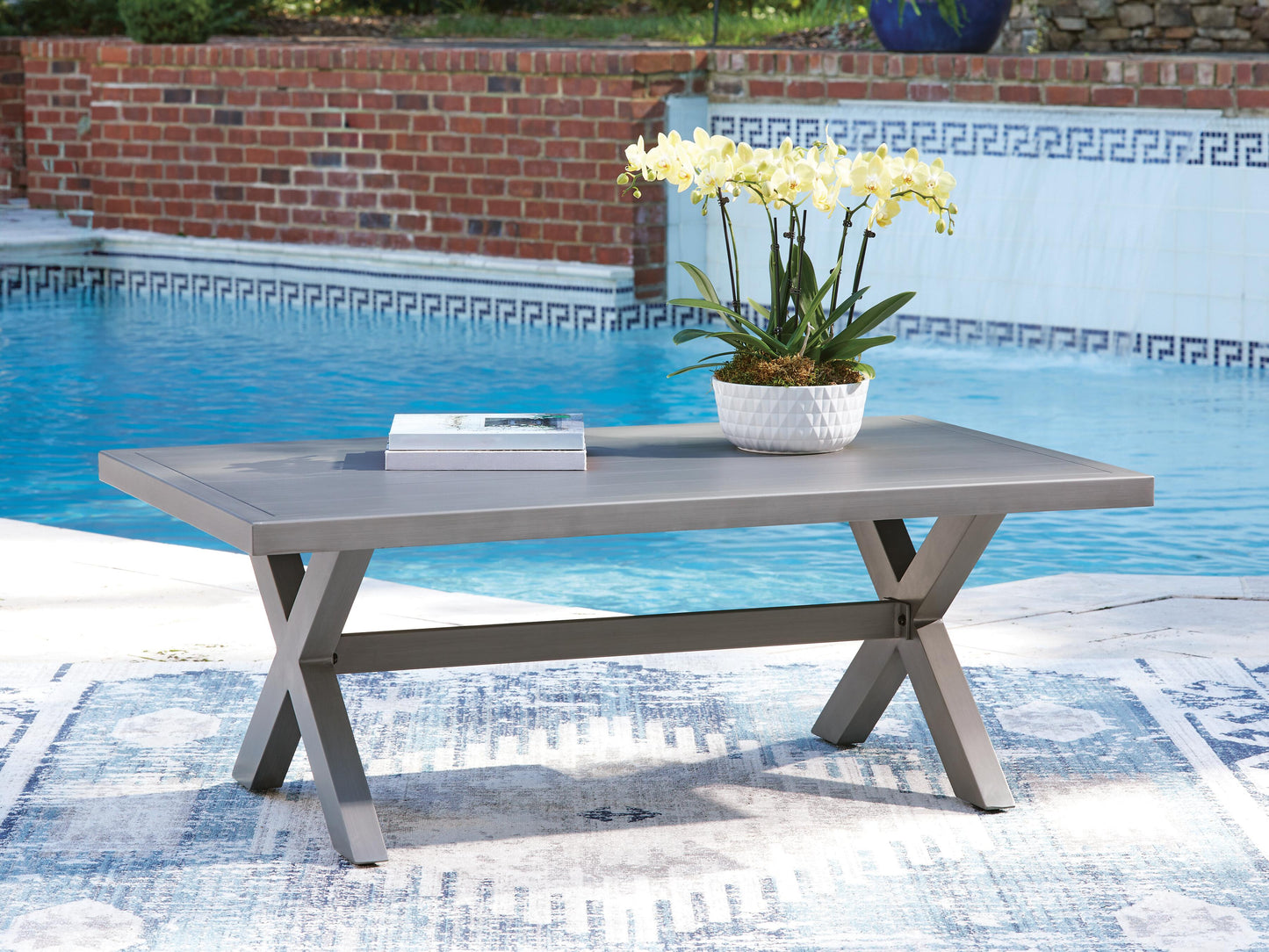 Ashley Dillon Beach Gray Outdoor Coffee Table