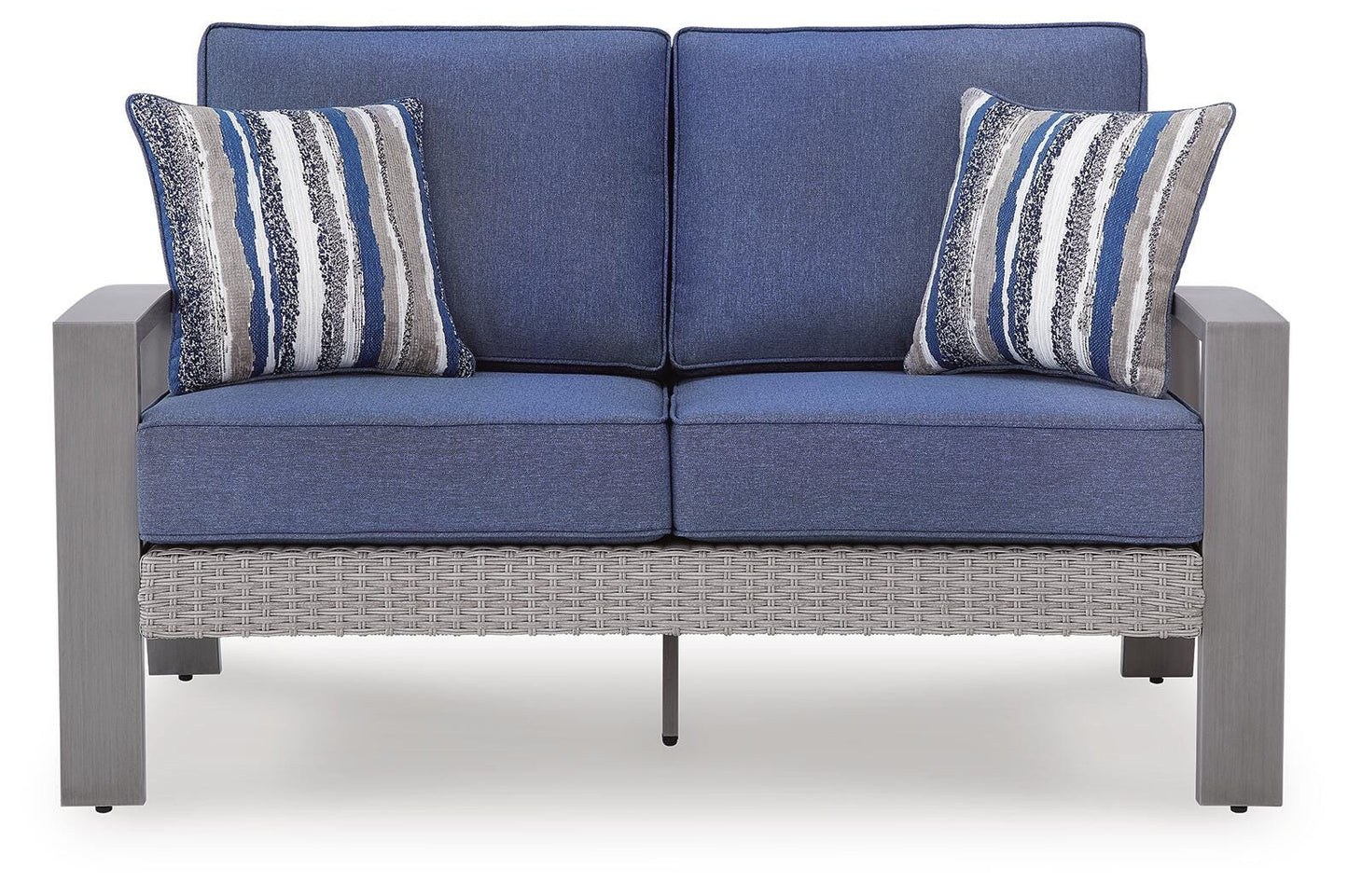 Ashley Dillon Beach Blue Gray Outdoor Loveseat with Cushion