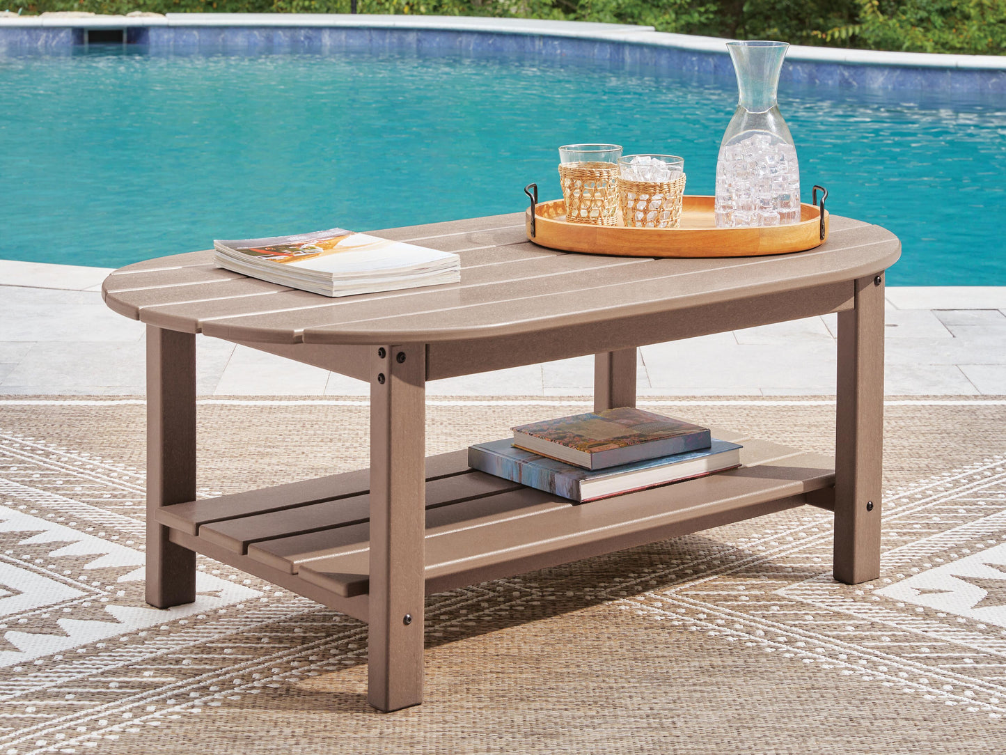 Ashley Cliffs Beach Driftwood Outdoor Coffee Table