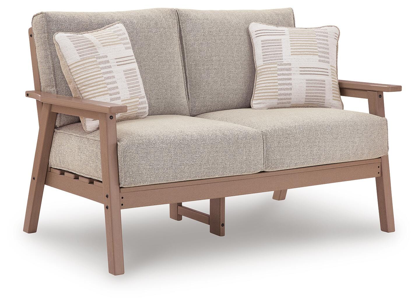Ashley Cliffs Beach Driftwood Outdoor Loveseat with Cushion