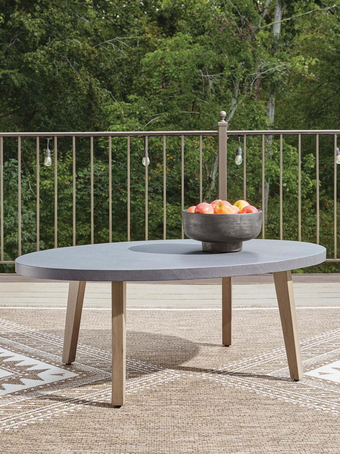 Ashley Francis Beach Natural Gray Outdoor Coffee Table