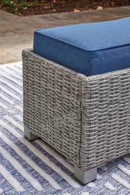 Ashley Naples Beach Light Gray Outdoor Bench with Cushion