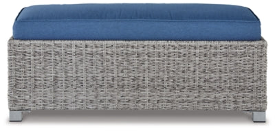 Ashley Naples Beach Light Gray Outdoor Bench with Cushion