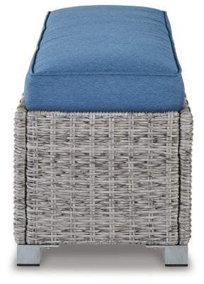 Ashley Naples Beach Light Gray Outdoor Bench with Cushion