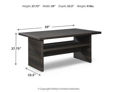 Ashley Easy Isle Dark Brown Beige Multi-Use Table