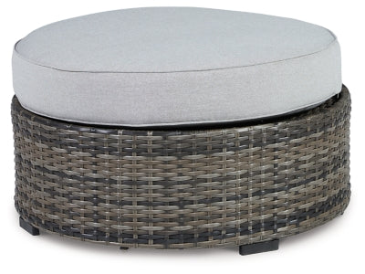 Ashley Harbor Court Gray Ottoman with Cushion