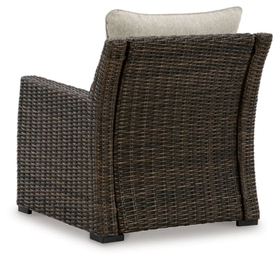 Ashley Brook Ranch Brown Outdoor Lounge Chair with Cushion