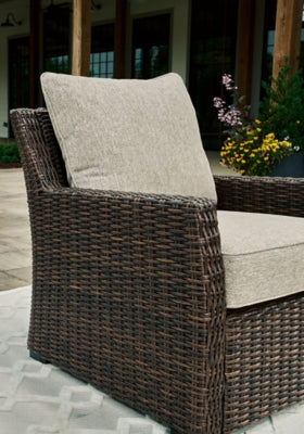 Ashley Brook Ranch Brown Outdoor Lounge Chair with Cushion