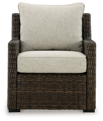 Ashley Brook Ranch Brown Outdoor Lounge Chair with Cushion