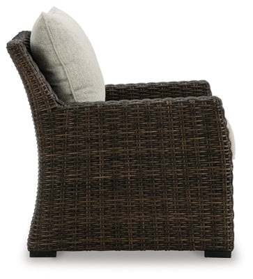 Ashley Brook Ranch Brown Outdoor Lounge Chair with Cushion