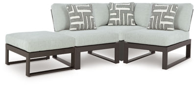Ashley Beachloft Black Gray 4-Piece Outdoor Sectional