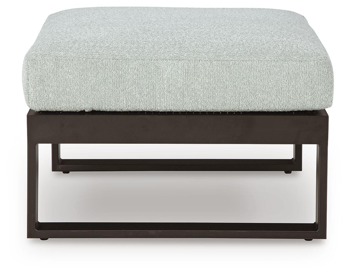 Ashley Beachloft Black Gray Outdoor Ottoman with Cushion