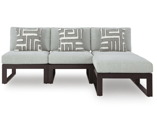 Ashley Beachloft Black Gray 4-Piece Outdoor Sectional