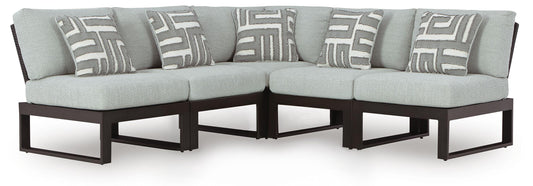 Ashley Beachloft Black Gray 5-Piece Outdoor Sectional