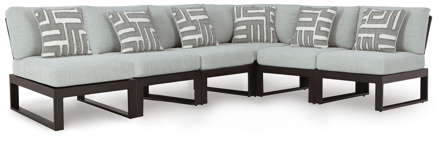 Ashley Beachloft Black Gray 6-Piece Outdoor Sectional