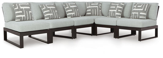 Ashley Beachloft Black Gray 6-Piece Outdoor Sectional