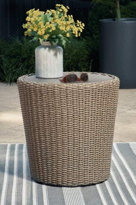 Ashley Danson Beige Outdoor End Table