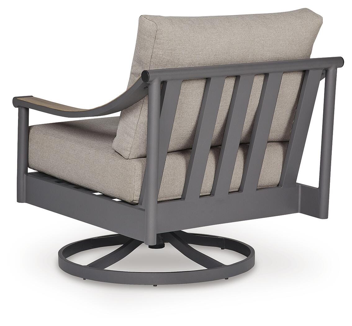 Ashley North Island Gray Outdoor Swivel Lounge with Cushion