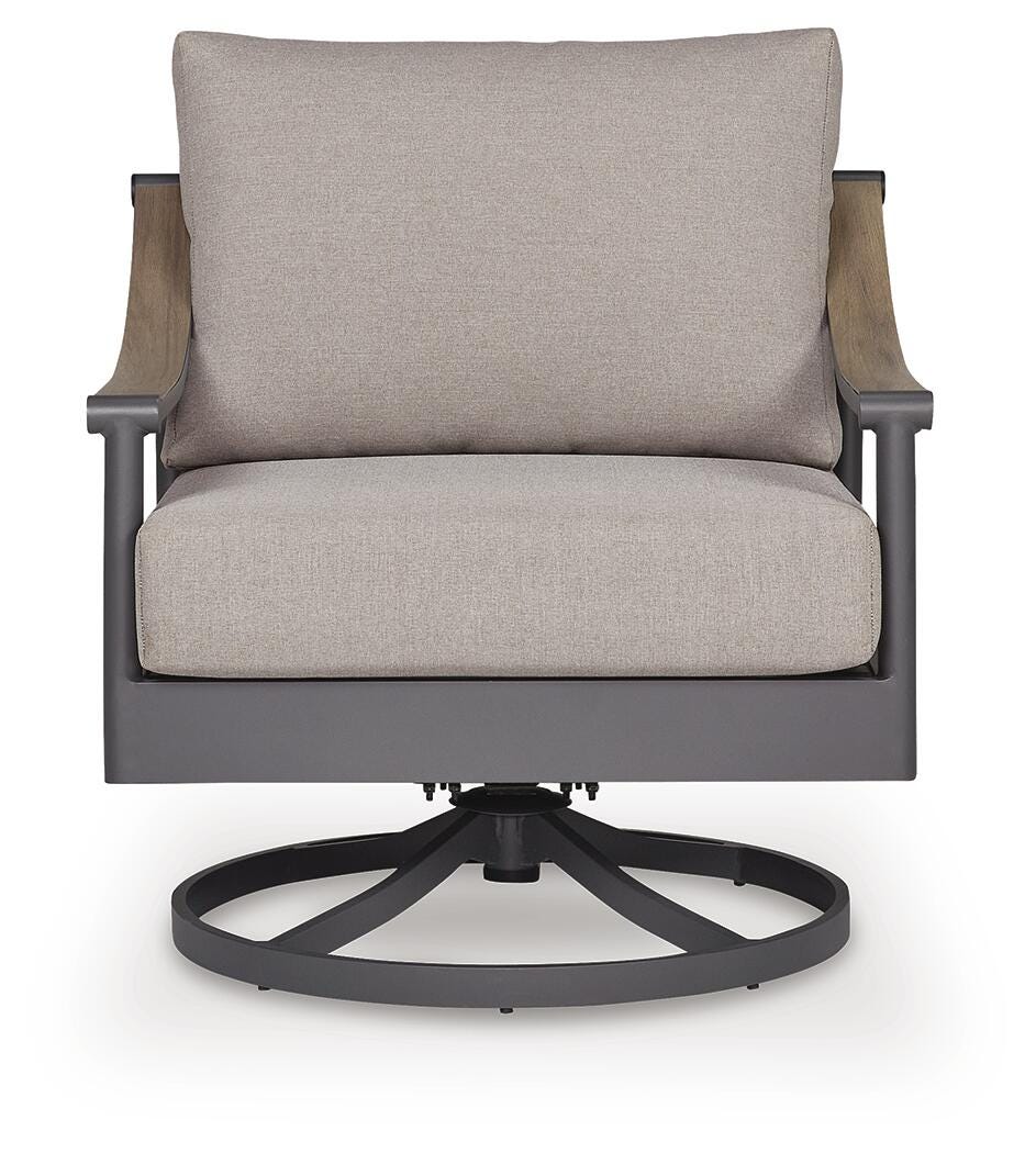 Ashley North Island Gray Outdoor Swivel Lounge with Cushion