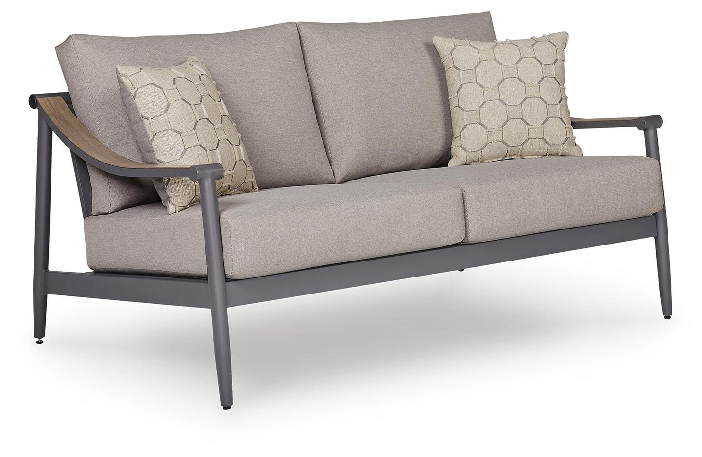 Ashley North Island Gray Outdoor Loveseat with Cushion