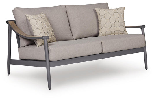 Ashley North Island Gray Outdoor Loveseat with Cushion