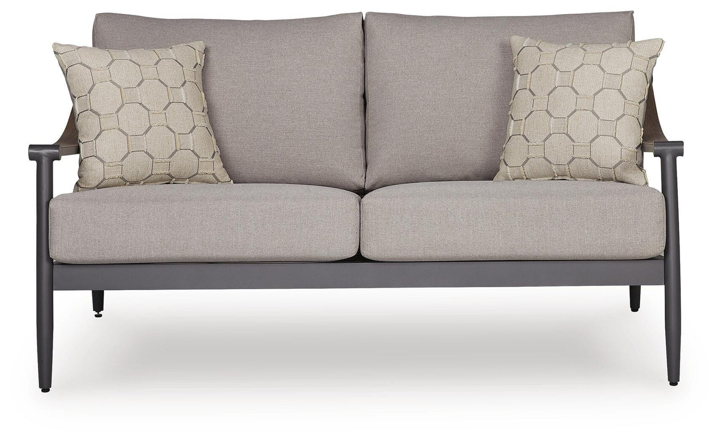 Ashley North Island Gray Outdoor Loveseat with Cushion