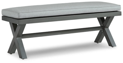 Ashley Elite Park Gray Outdoor Bench with Cushion