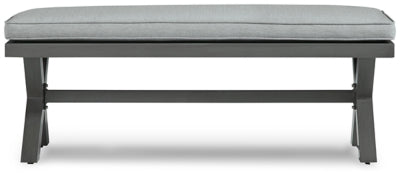 Ashley Elite Park Gray Outdoor Bench with Cushion