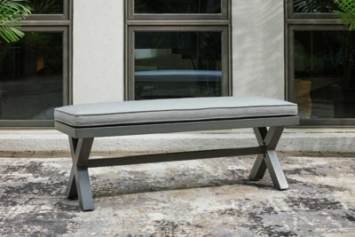 Ashley Elite Park Gray Outdoor Bench with Cushion